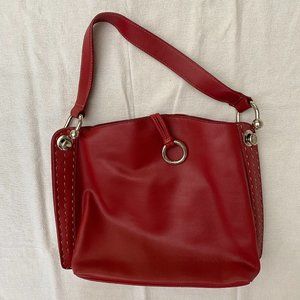 Vintage BCBGMAXAZRIA Red Signature Satchel Leather Tote